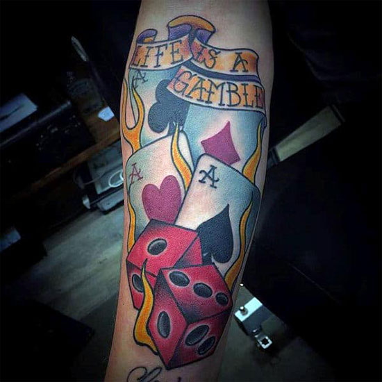 lifes a gamble poker tattoo