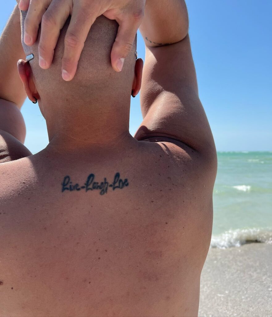 Mens Back Of Neck Live laugh love Tattoo Ideas Subtle And Sentimental