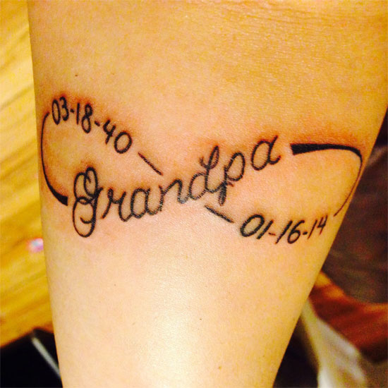 rip grandad infinity tattoo