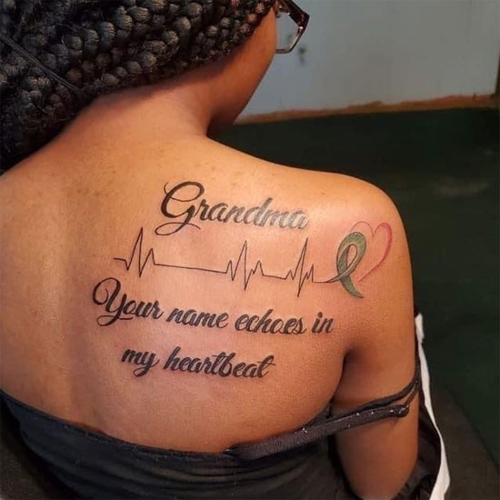rip grandma tattoo heartbeat