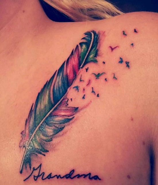 rip grandma tattoo on chest