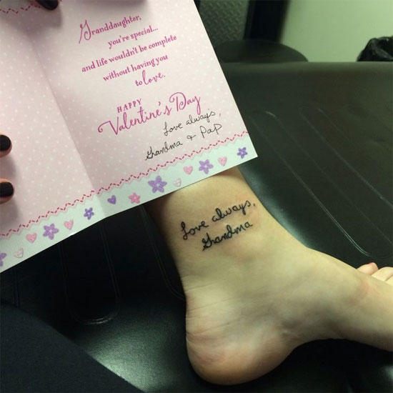 rip grandma tattoos on ankle