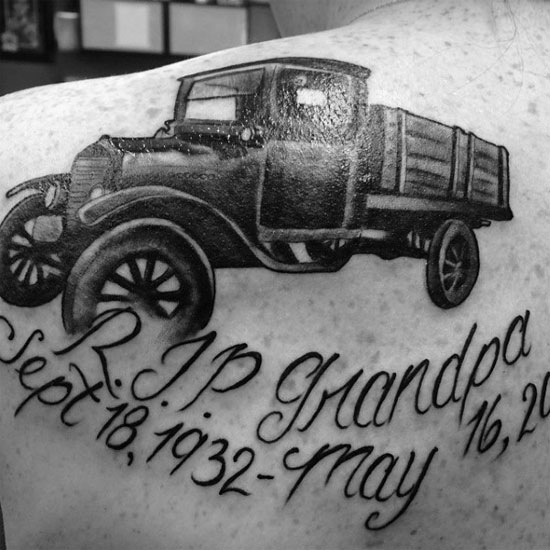 rip grandpa car tattoo