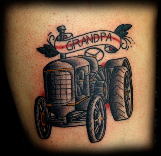 rip grandpa tattoo tractor