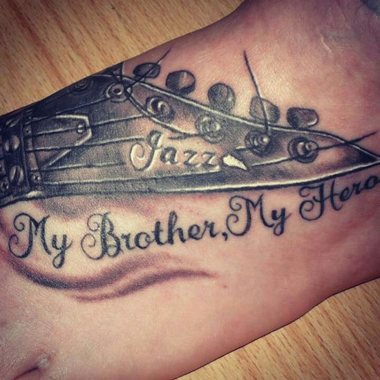 rip tattoo for brother on feet