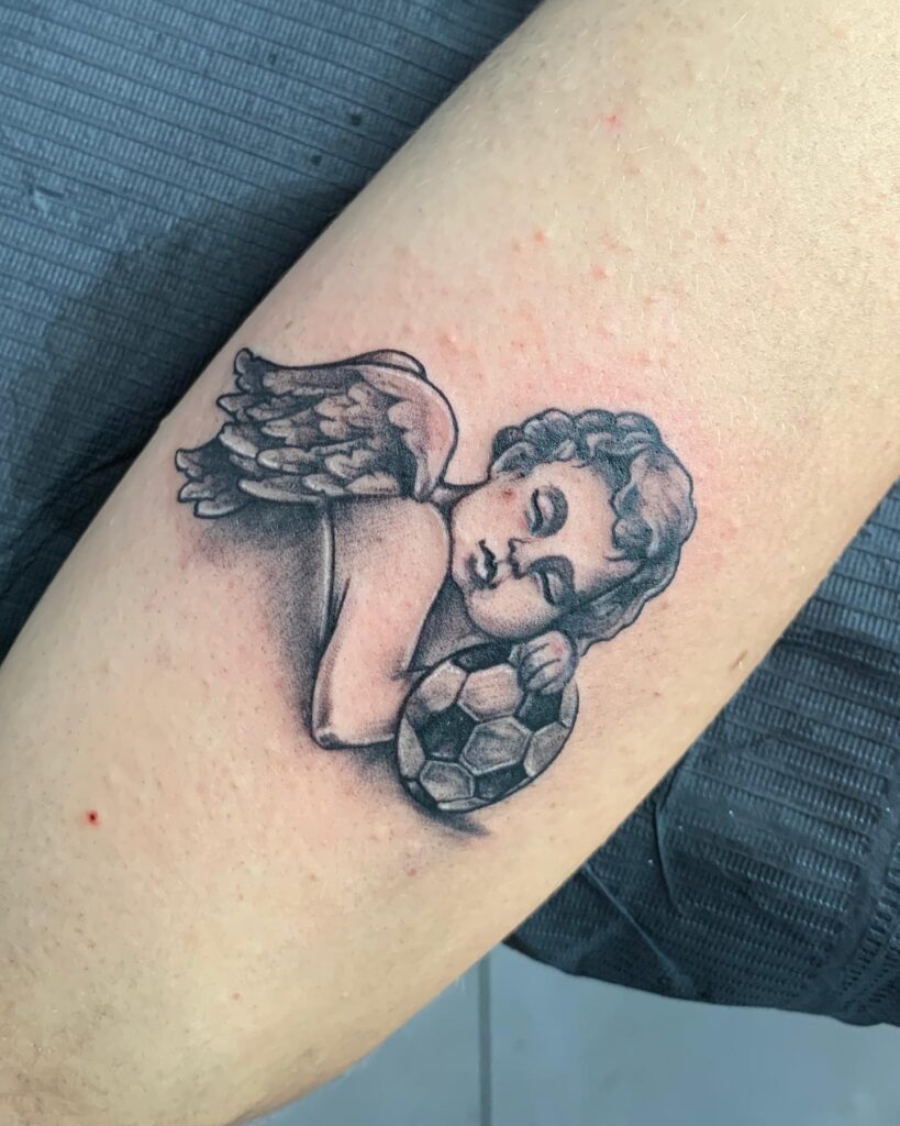 Sleeping Baby Angel Tattoo Design With Meaning