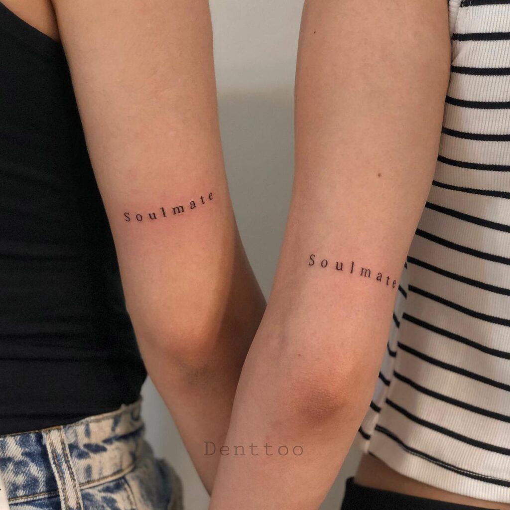 'Soulmate' Matching Tattoos Above the Elbow: Soul Connection