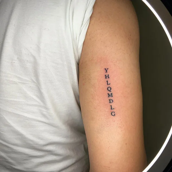 yhlqmdlg arm tattoo